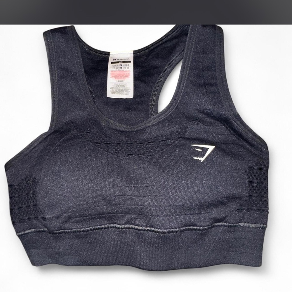 Gymshark Black Seamless Racerback Support Sports Bra
